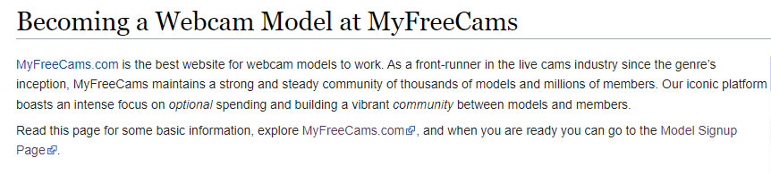 MyFreeCams - What is model account