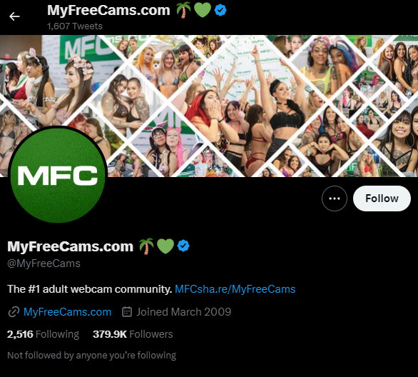 MyFreeCams - Contact by social media